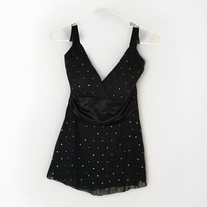 Vtg Dressbarn Glitter Top 90s Y2K Sparkle Holiday Fairy Grunge Whimsigoth Size 8